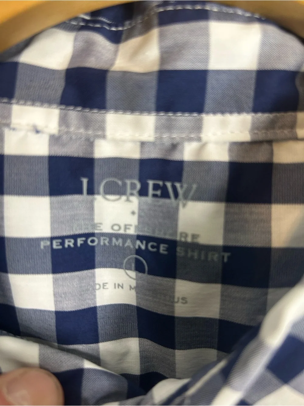 J. Crew Navy and White Gingham Button-Down Shirt
